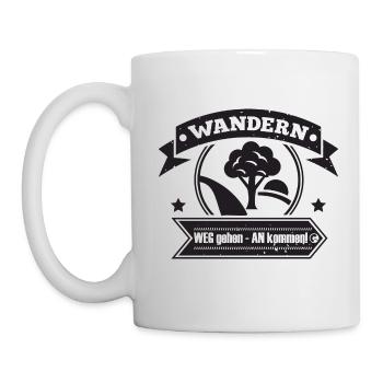 Wandern "Weg gehen - ankommen" - Tasse - Weiß - Links