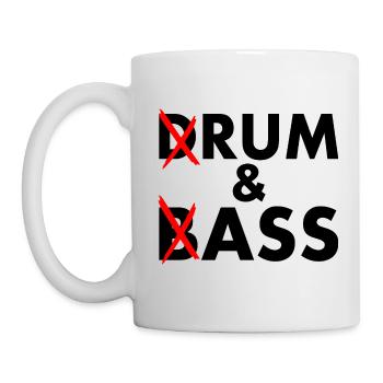 Drum and bass - rum and ass - Tasse - Weiß - Links