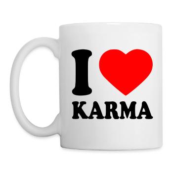 I love karma - Tasse - Weiß - Links