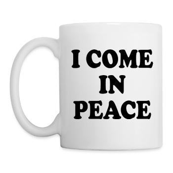 i come in peace im peace couples - Mug - white - Left