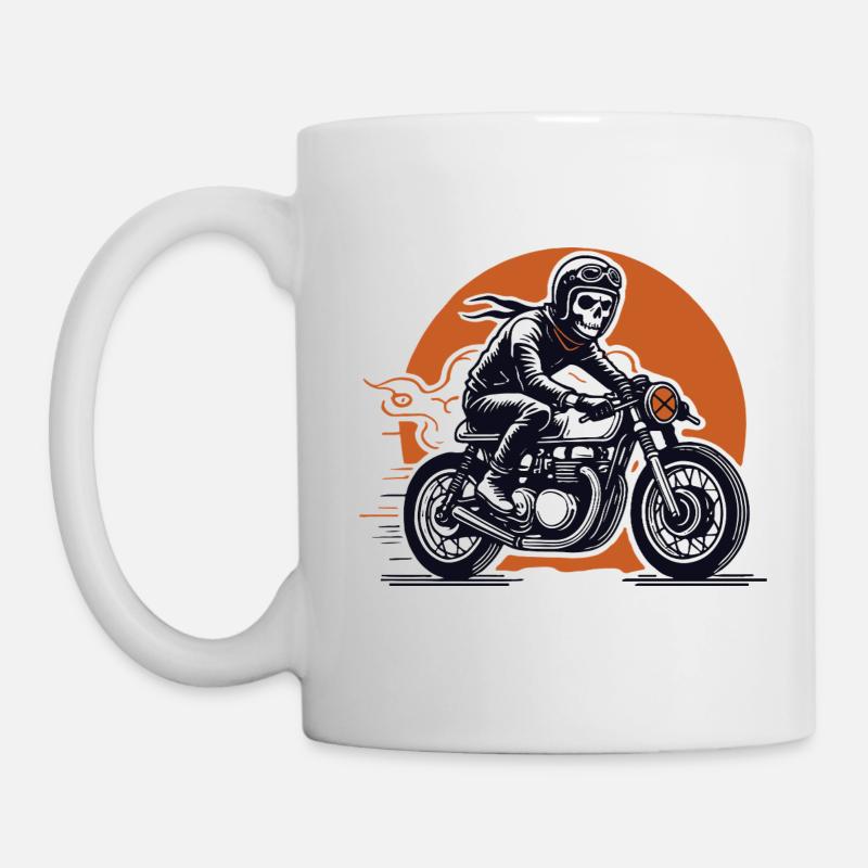 Skull Biker by CrossWax - Mug blanc - blanc