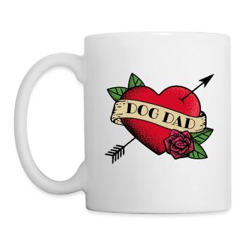 Herz Tattoo Hund Papa - Tasse - Weiß - Links