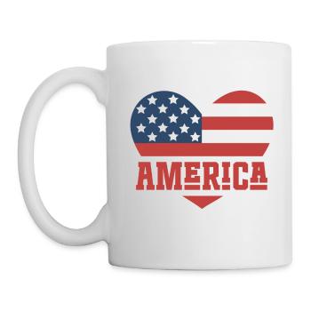 America Flag Heart - Mug - white - Left