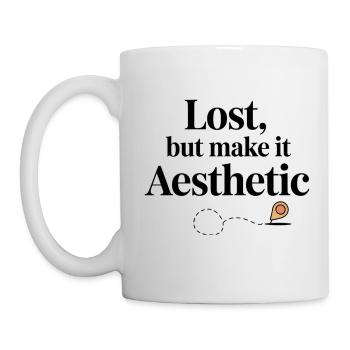 Perdu mais esthétique Conception d’épingle de carte GIS - Mug blanc - blanc - Gauche