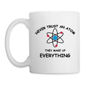 Never trust an atom - Mug - white - Left