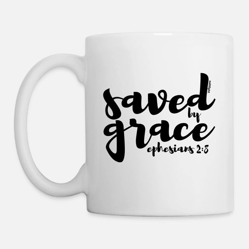 SAUVÉ PAR GRACE - Ephésiens 2: 8 - Mug blanc - blanc