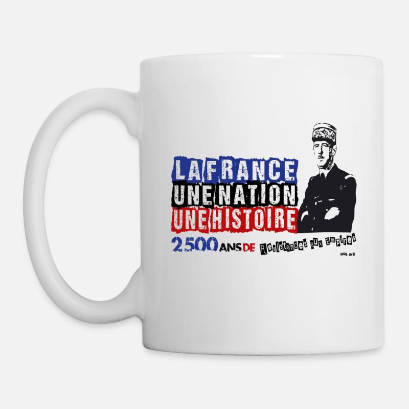 De Gaulle NOIR - Mug blanc - blanc