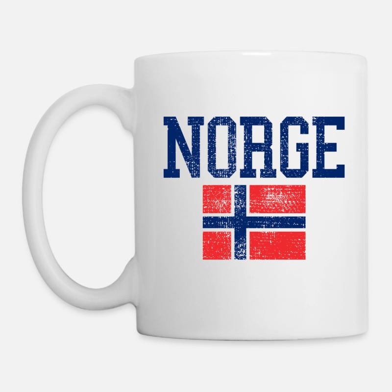 Norwegen Flagge Vintage - Tasse - Weiß