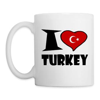 Turquie - J'aime le drapeau de la Turquie - Mug blanc - blanc - Gauche
