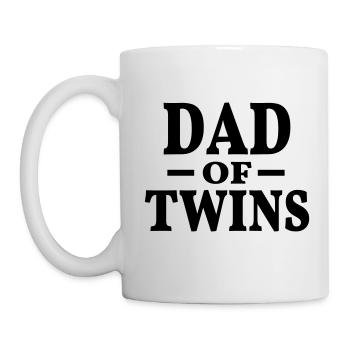 Twins father daddy twin father parents dad fun - Mug - white - Left