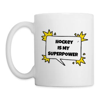 Hockey ist meine Supermacht. - Tasse - Weiß - Links