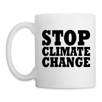 Stop climate change - Tasse - Weiß - Links