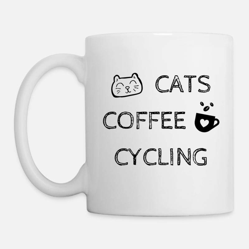 Cats. Coffee. Cycling. - Mug - white