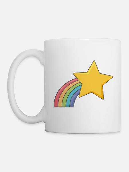 Sternschnuppe Regenbogen - Tasse - Weiß