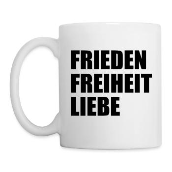 Frieden freiheit liebe - Tasse - Weiß - Links