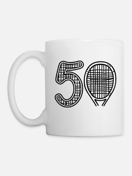 50er eines Tennisspielers - Kop/krus - hvid
