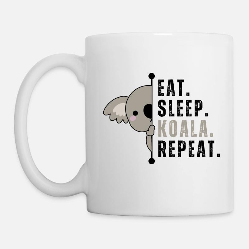 Manger Dormir Koala Répéter - Mug blanc - blanc