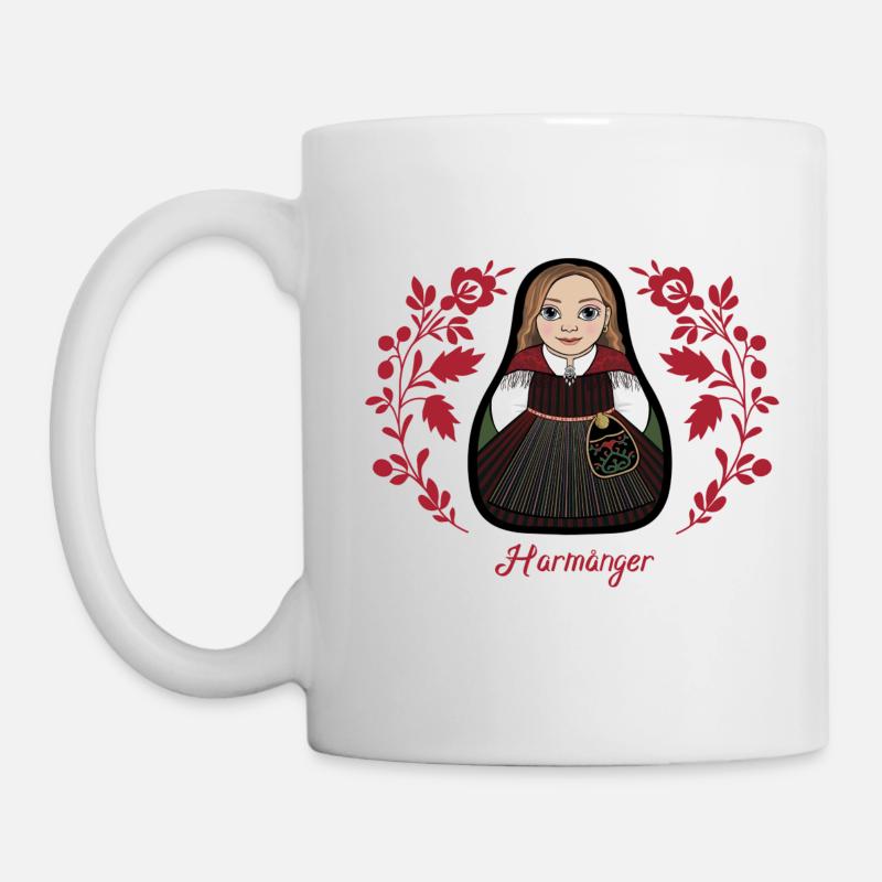 Harmångerstinta avec des fleurs - Mug blanc - blanc