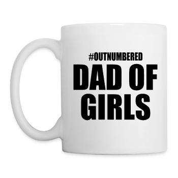 Dad of girls outnumbered - Mug blanc - blanc - Gauche