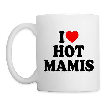I love hot mamis - Tasse - Weiß - Links