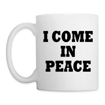i come in peace - Tasse - Weiß - Links