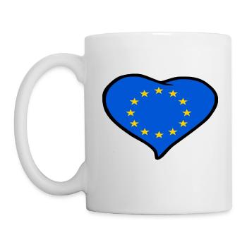 Drapeau coeur Europe - Mug blanc - blanc - Gauche