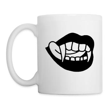Bouche de crocs de vampire - Mug blanc - blanc - Gauche