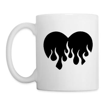 Heart in flames - Mug - white - Left