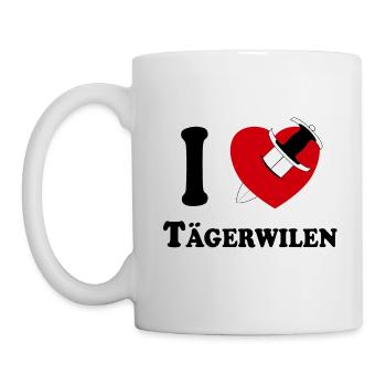 I Love Tägerwilen (schwarz mit Dolch durch Herz) - Tasse - Weiß - Links