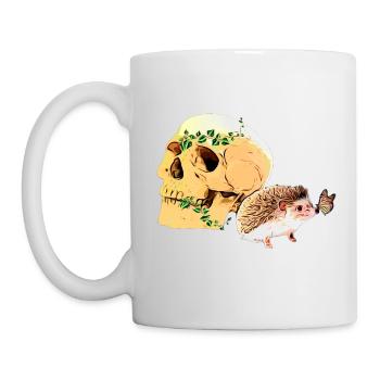 Kleiner neugieriger Igel - Tasse - Weiß - Links
