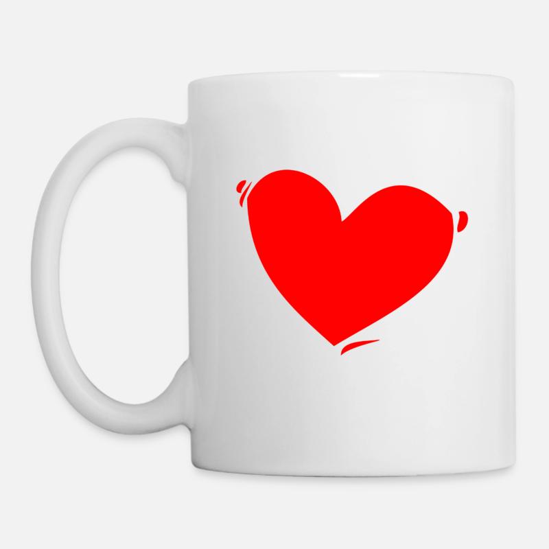 Rotes Herz - Tasse - Weiß