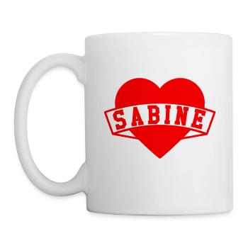 Sabine Herzen - Tasse - Weiß - Links