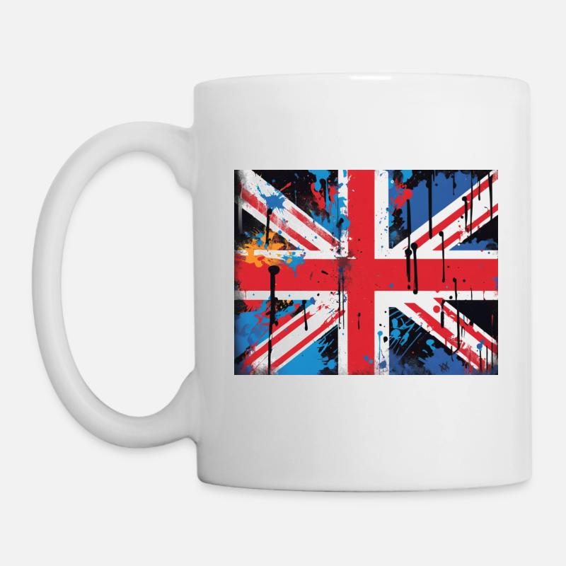 Art graffiti du drapeau britannique - Mug blanc - blanc