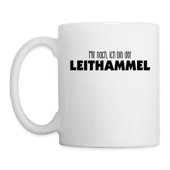 mir nach, ich bin der Leithammel - Tasse - Weiß - Links