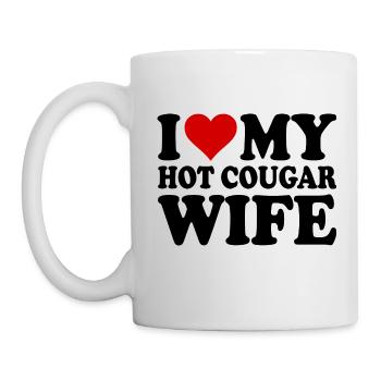 I love my hot cougar wife - Mug blanc - blanc - Gauche