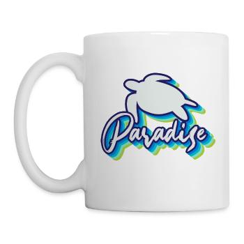 Paradise Found: Tropisches Schildkröten-Design - Tasse - Weiß - Links