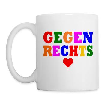 Gegen rechts - Tasse - Weiß - Links