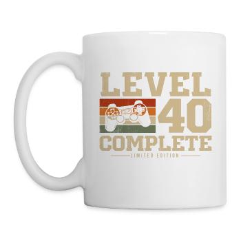 40th Birthday Gift Level 40 Complete - Mug - white - Left