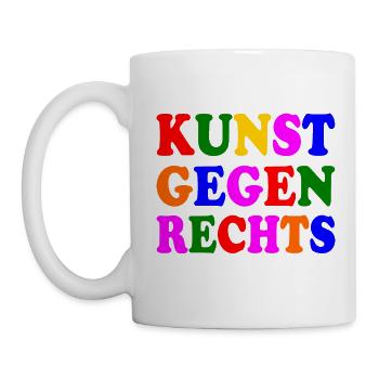 Kunst gegen rechts - Tasse - Weiß - Links