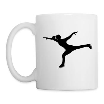 Exercice d’équilibre en patinage artistique - Mug blanc - blanc - Gauche