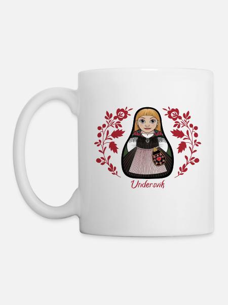 UndervikStinta mit Blumen - Tasse - Weiß