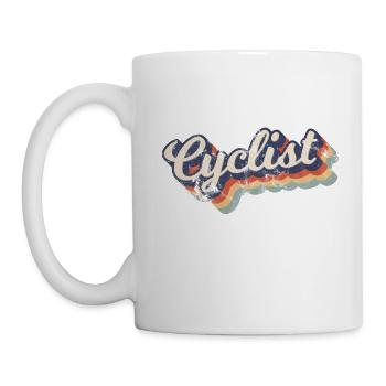 Cyclist Radfahrer Retro Vintage Design - Tasse - Weiß - Links