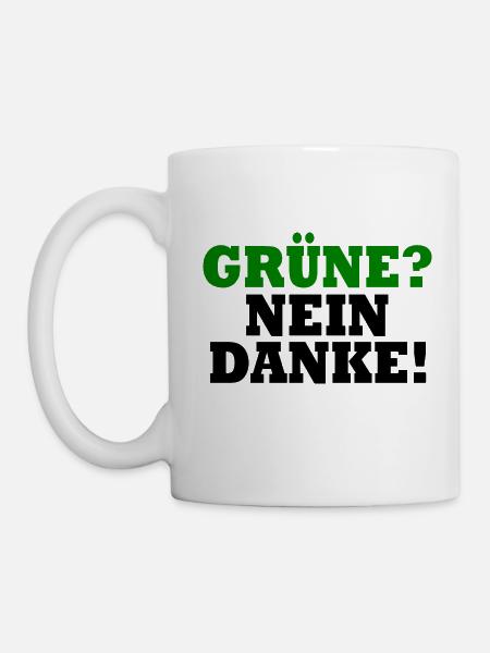 grüne nein danke - Tasse - Weiß