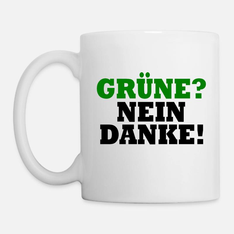 grüne nein danke - Tasse - Weiß