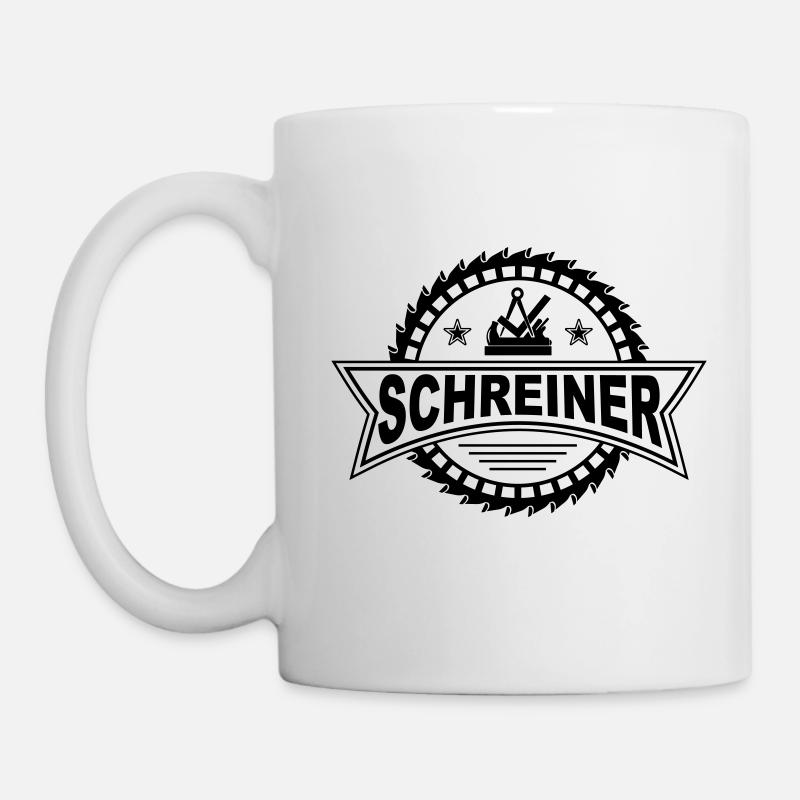Zunftzeichen Schreiner mit coolem Sägeblatt - Tasse - Weiß
