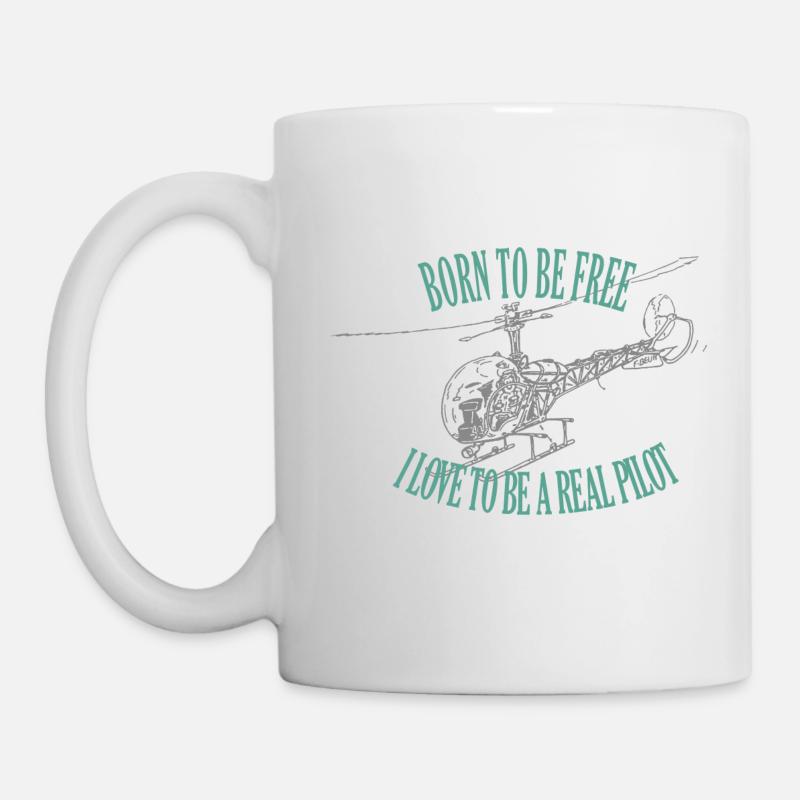 Bell 47 NÉ POUR ÊTRE LIBRE 1 - Mug blanc - blanc