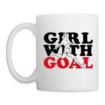 Girl with goal - Mug - white - Left