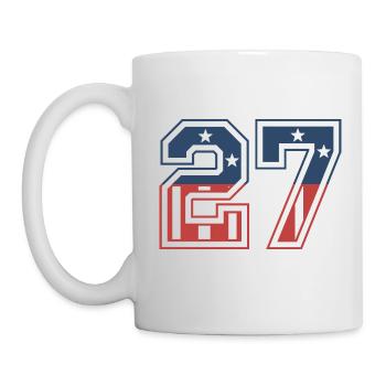 Nummer 27 USA - Tasse - Weiß - Links