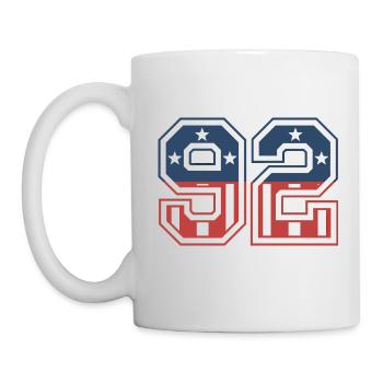 Nummer 92 USA - Tasse - Weiß - Links