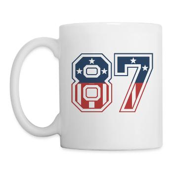Nummer 87 USA - Tasse - Weiß - Links